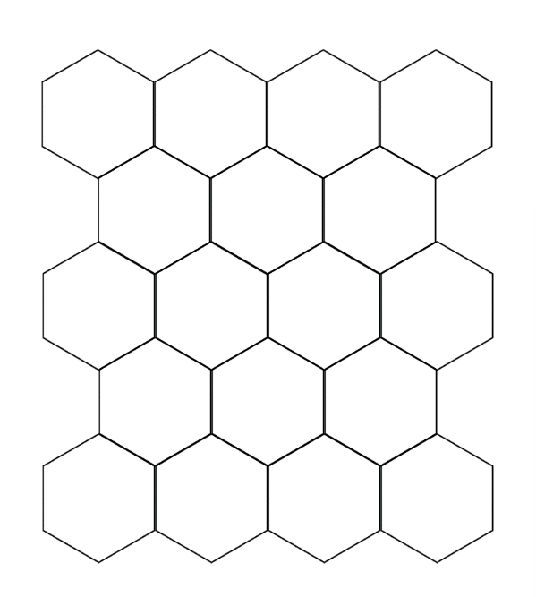 English Paper Piecing, 1-inch Hexagon Printable Templates - PDF