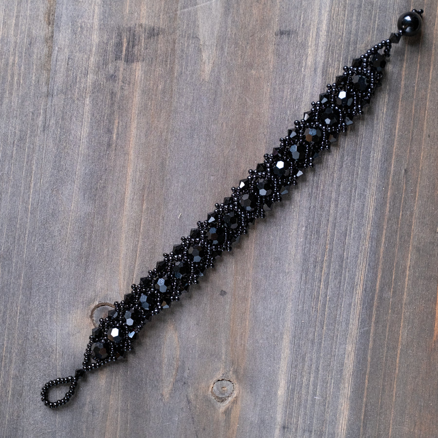 Gothic Lace | Handmade Crystal Bead-Woven Bracelet