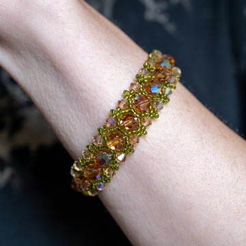 Absinthe Lace | Handmade Crystal Bead-Woven Bracelet