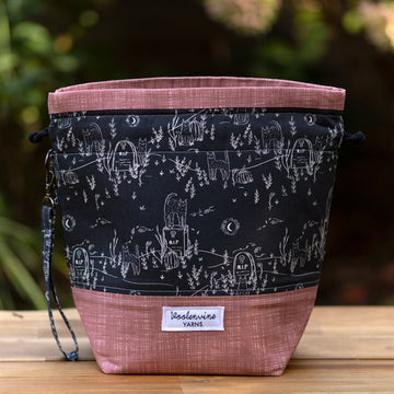 Night Of the Undead Cats (Mauve), DRAWSTRING PROJECT BAG