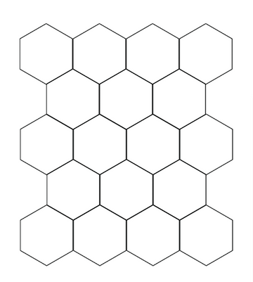 English Paper Piecing, 1-inch Hexagon Printable Templates - PDF